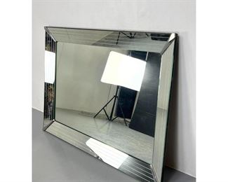 Lot 1101 Large Mirror Framed Wall Mirror. Metal corner caps.