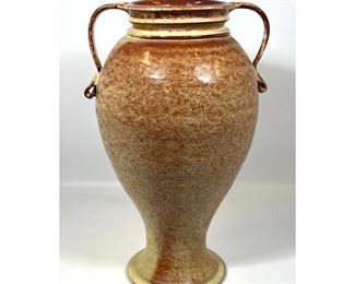 Lot 1121 Large Handled Pottery Urn Vase. 