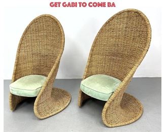 Lot 1135 Pr Ooo Soooo Coool Woven Rattan Lounge Chairs. Sexy Curves. Tall Backs. We can t get Gabi to come ba