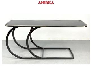 Lot 1143 Modernist Chrome and Black Glass Console Table. Attributed to Design Institute of America