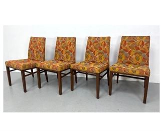 Lot 1156 4 Dunbar dining chairs with extra bolt of Dunbar fabric