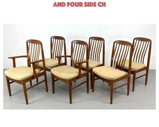 Lot 1158 Set 6 Modern Teak BENNY LINDEN Design Dining Chairs. Tall Slat Back Frames. Two Arm and Four Side Ch