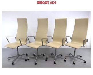 Lot 1173 4 Arne Jacobsen High Back Oxford Chairs for Fritz Hansen in white leather. Five star base height adj