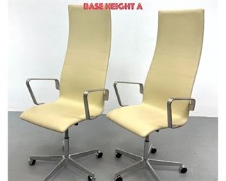 Lot 1183 Two Arne Jacobsen High Back Oxford Chairs for Fritz Hansen in white leather. Five star base height a