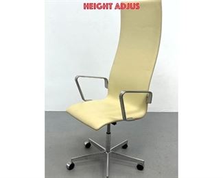 Lot 1187 Arne Jacobsen High Back Oxford Chairs for Fritz Hansen in white leather. Five star base height adjus