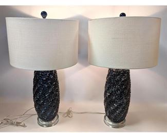 Lot 1193 Pair Contemporary Pottery and Glass Table Lamps.