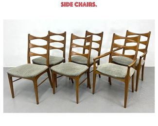 Lot 1219 Set 6 J.B. Van SCIVER Modernist Dining Chairs. Elegant Bow Tie Backs. Two Arm and Four Side Chairs. 