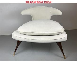 Lot 1220 Karpen style Wide Seat Lounge Chair with curved back. Tapered legs with metal caps. Pillow seat cush