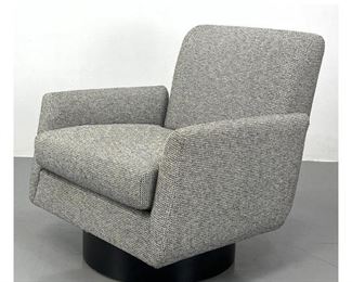 Lot 1223 Round Swivel Base Lounge Chair. 