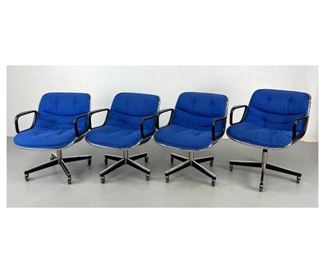 Lot 1229 Set 4 Charles Pollock for Knoll Office Arm Chairs. 