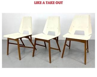 Lot 1230 Set 3 Modernist Side Dining Chairs. Origami Chairs. Seat and back are folded almost like a take out 