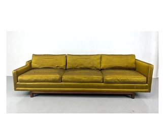 Lot 1252 Widdicomb Tuxedo Sofa with Green Upholstery . Edward Wormley Style. Labeled