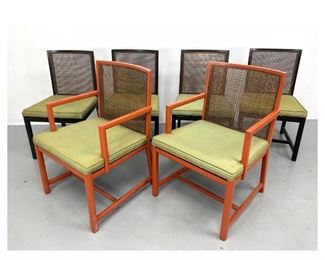 Lot 1260 Set of 6 Michael Taylor for Baker dining chairs