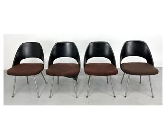 Lot 1287 Set 4 Eero Saarinen for Knoll Chairs. Early fiberglass backs knoll labels