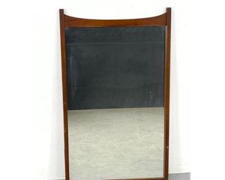 Lot 1290 Modernist Wood Framed Dresser Mirror. Bowed Top. 