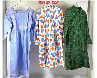 Lot 1315 3pc MARIMEKKO Printed Textile Vintage Dresses. Finland Fashion. Tagged size 38 10 and size 42. Cot