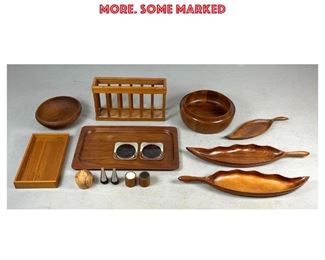 Lot 1326 Collection Modern Design Wood Lot. Leaf dishes. Trays. S and P Shakers. Bowls and more. Some marked