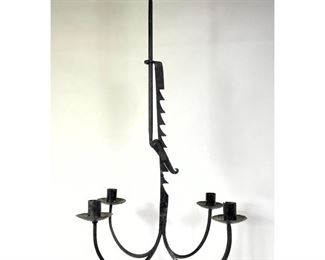 Lot 1339 Industrial style Iron candle Chandelier. 