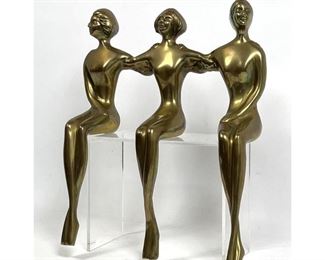 Lot 1356 Brass Shelf Sitter Figural Sculpture. Plastic stand not included. 