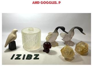 Lot 1367 12pc Modernist Design Lot. Lucite Ice Bucket. Red Motorcycle Drivers Head with Helmet and goggles. P