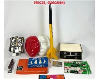 Lot 1369 Mid Century Modern Lot Picasso Face mask, Vintage rocket, Original Lauri Stacking pieces, Original 