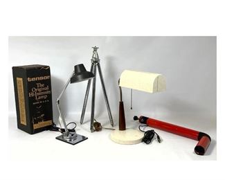 Lot 1379 Collection Mixed Modern Design Lighting Lamp Lot. 3 Lamps and Tripod. 