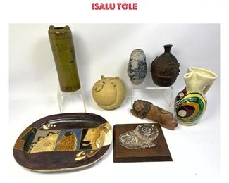 Lot 1388 Mid Century Modern Pottery Lot. Bowls, Trivets, and Figures. Several signed. Jopson, Ray, Isalu Tole
