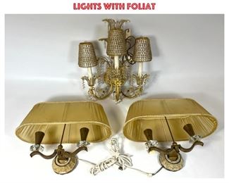 Lot 1395 3pc Decorator Designer Candle Wall Sconces. LUMART LTD Single Sconce has 3 candle lights with foliat