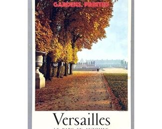 Lot 1429 VERSAILLES, FRANCE Travel Advertising Poster. Le Parc en Automne Image of French Gardens. Printed 