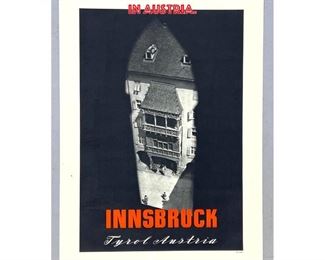 Lot 1435 INNSBRUCK Tyrol AUSTRIA Travel Advertising Poster. Architecture Image. Printed in Austria. 