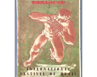 Lot 1440 International Festival of Music, Lucerne Poster. Lithograph. Signed ERNI In the lithograph. 1952.