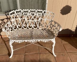 Metal White Bench