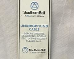 Southern Bell Telephone Company Underground Cable Marking Sign