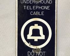 Bell System Underground Cable Marking Porcelain Sign