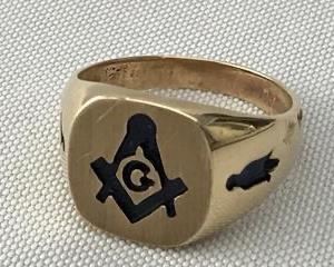 10K Gold Masonic Ring