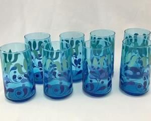 Mid Century Blue Glasses