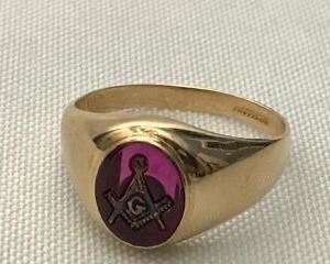 10K Gold Masonic Ring