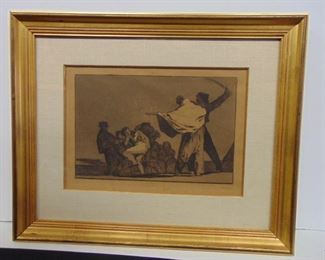 Goya etching aquatint, Que Guerrero