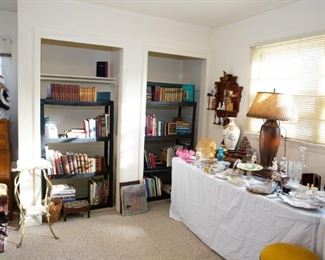 Antique Books, Large Pottery Lamp