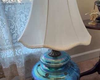 Carl Falkenstein Blue Glass Lamp, circa 1970s