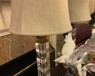 Heavy Brass and Crystal Lamps  So many beautiful Lamps