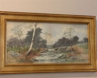 This is an antique watercolor in the original frame!