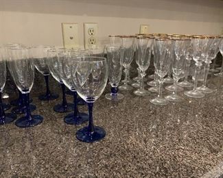 More glass barware in pool room