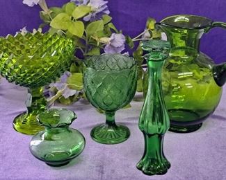 Gorgeous Vintage Green Glass Selection