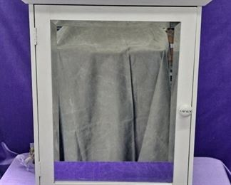 Vintage Vanity Cabinet With Beveled Mirror