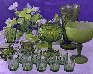 Beautiful Vintage Green Glass Collection