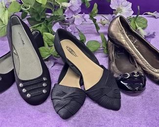 Three Pair Of Gently Used Ballet Flats