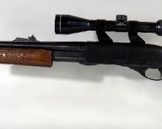 Remington 7600 .243 WIN Pump Action Rifle SN# A8025210, Charles Daily 3-9x Scope, Stock Broken, With Piece

