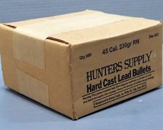 Hunters Supply .45 Cal 230 gr RN Hard Cast Lead Bullets, Approx Qty 500
