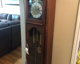 Grandfather clock w/ cherrywood case.
